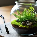 지속 가능한 실내 생태계 - **Prompt:** A serene and brightly lit indoor scene, showcasing a young adult (wearing casual, clean ...